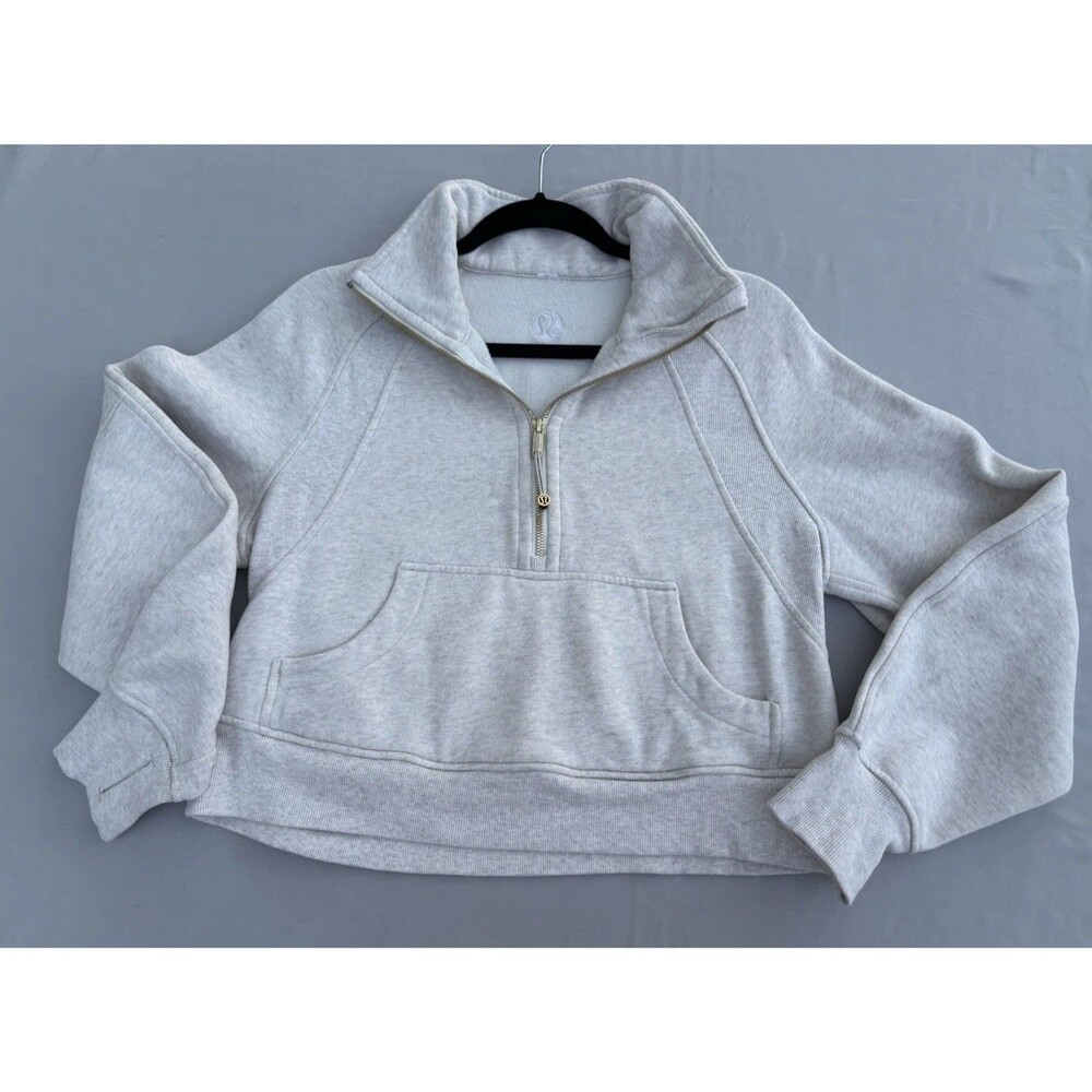 Lululemon Scuba Half-Zip Beige Cropped Sweatshirt Size XS/S
